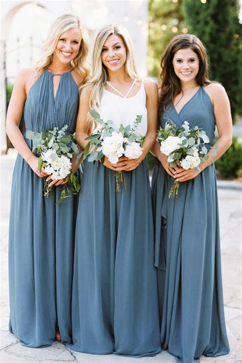 dusty blue bridesmaid dresses.